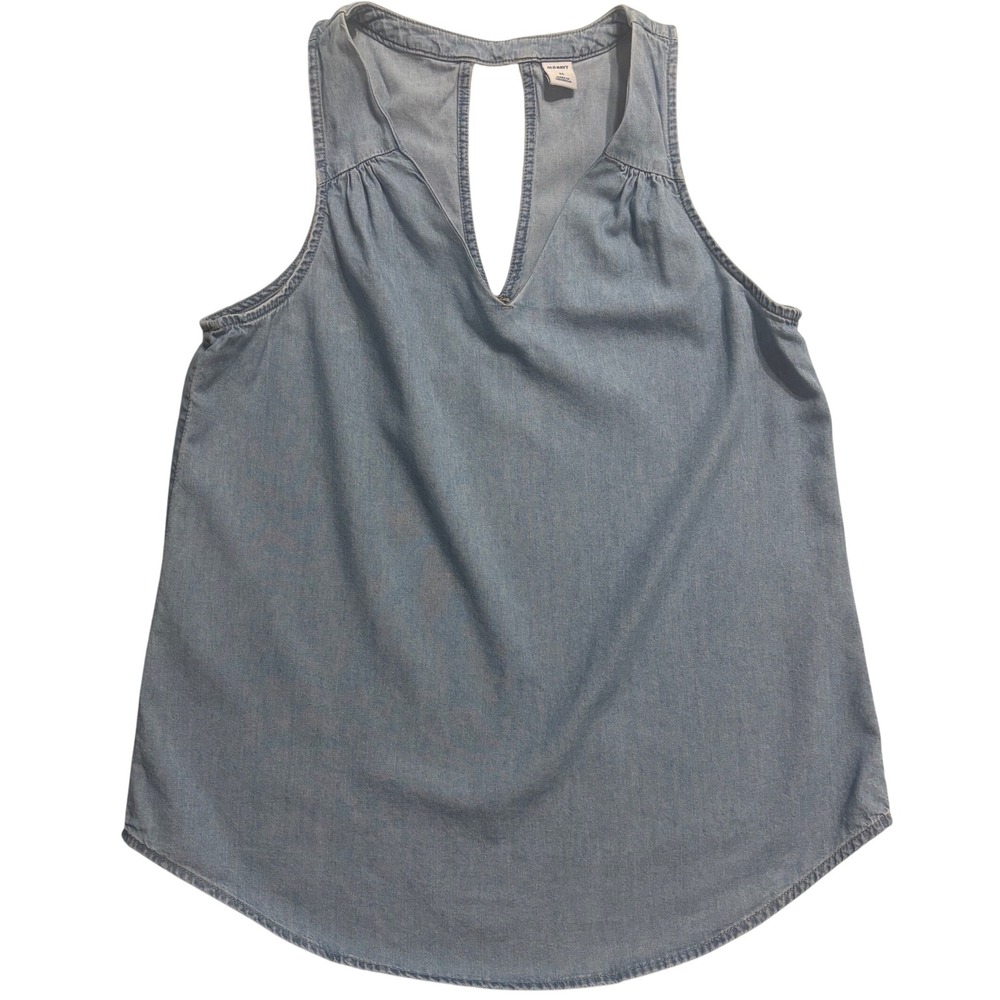 Old Navy Chambray Tank Top‎ Sleeveless V Neck Casual Blue XS